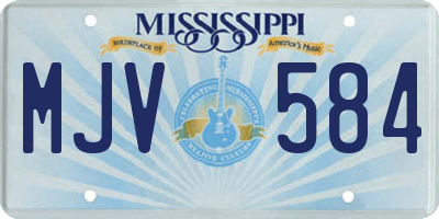 MS license plate MJV584