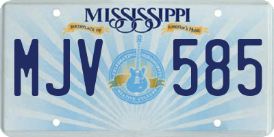 MS license plate MJV585