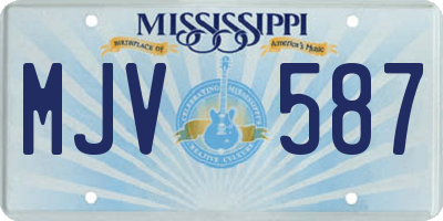 MS license plate MJV587