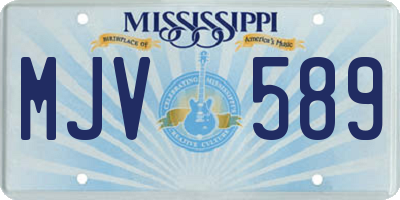 MS license plate MJV589