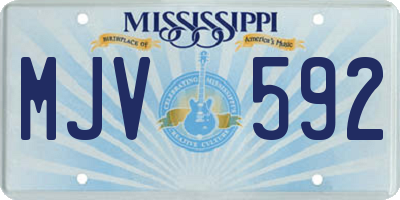 MS license plate MJV592