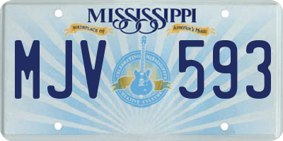 MS license plate MJV593