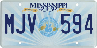 MS license plate MJV594