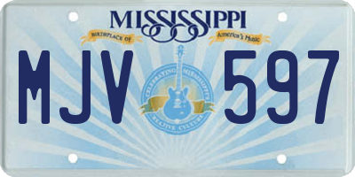 MS license plate MJV597