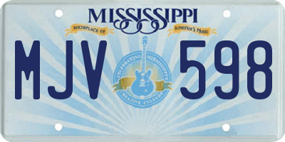 MS license plate MJV598