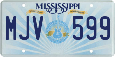 MS license plate MJV599
