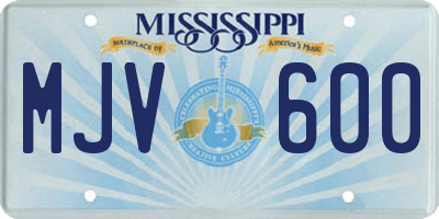 MS license plate MJV600
