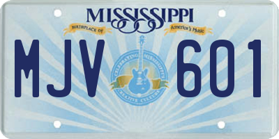 MS license plate MJV601