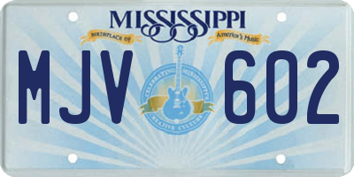 MS license plate MJV602
