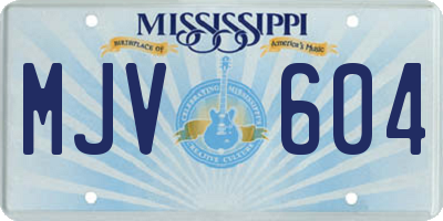 MS license plate MJV604