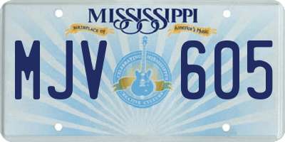 MS license plate MJV605