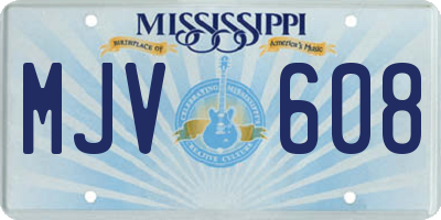 MS license plate MJV608