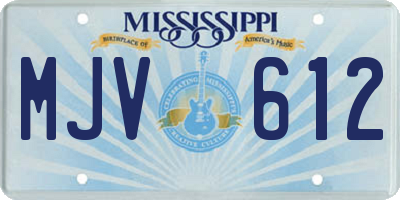 MS license plate MJV612