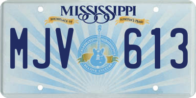 MS license plate MJV613