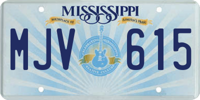 MS license plate MJV615