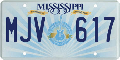 MS license plate MJV617