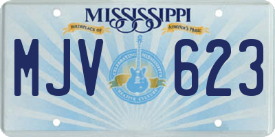 MS license plate MJV623