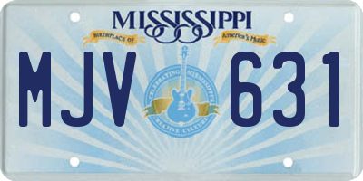 MS license plate MJV631