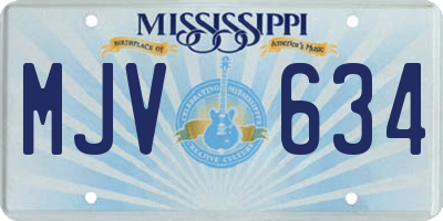 MS license plate MJV634