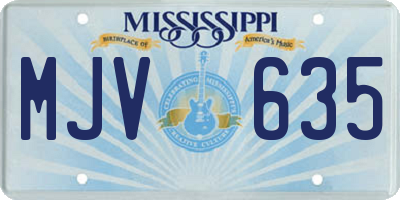 MS license plate MJV635