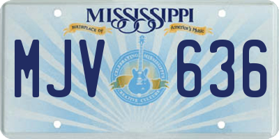 MS license plate MJV636