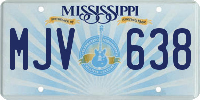 MS license plate MJV638