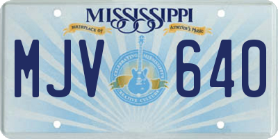 MS license plate MJV640