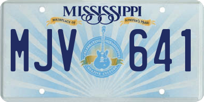 MS license plate MJV641