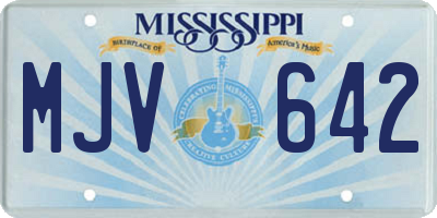 MS license plate MJV642