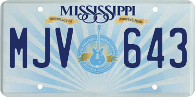 MS license plate MJV643