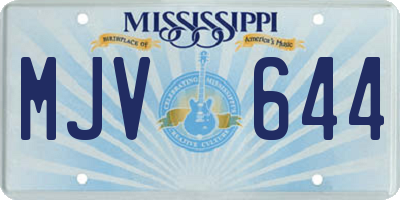 MS license plate MJV644