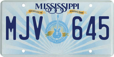 MS license plate MJV645