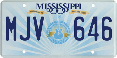 MS license plate MJV646