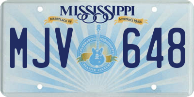 MS license plate MJV648