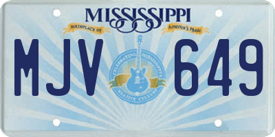 MS license plate MJV649