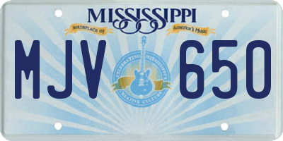 MS license plate MJV650
