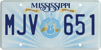 MS license plate MJV651