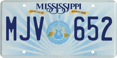 MS license plate MJV652