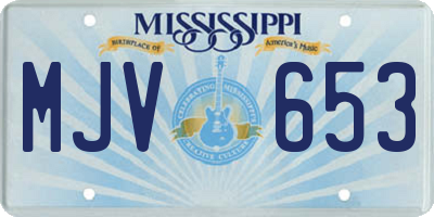 MS license plate MJV653