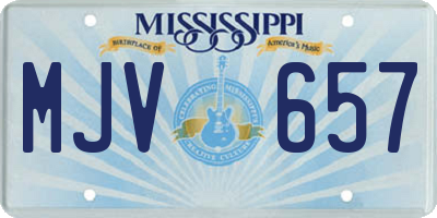 MS license plate MJV657