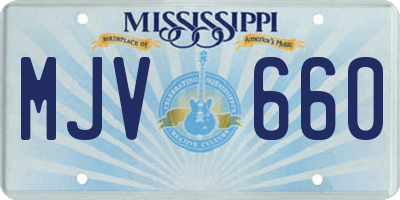 MS license plate MJV660