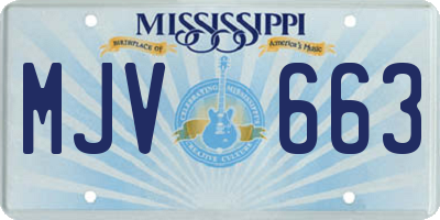 MS license plate MJV663