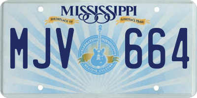 MS license plate MJV664