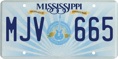 MS license plate MJV665