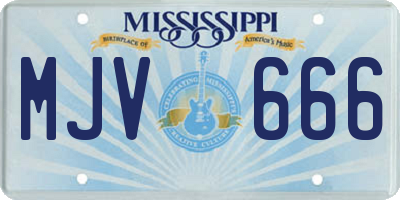 MS license plate MJV666