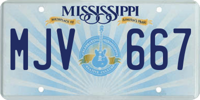 MS license plate MJV667