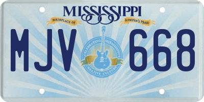 MS license plate MJV668