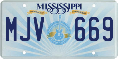 MS license plate MJV669