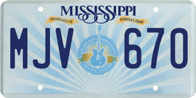 MS license plate MJV670