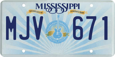 MS license plate MJV671
